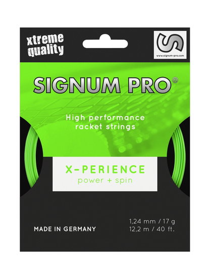 Signum Pro Tennissaite X-Perience (Haltbarkeit+Spin) grün 12m Set